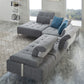Divani Casa Nash - Modern Grey Fabric Sectional Sofa Adjustable Backrest