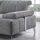 Divani Casa Nash - Modern Grey Fabric Sectional Sofa Adjustable Backrest