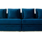 Divani Casa Mobray - Glam Blue & Gold Fabric Sofa