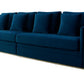 Divani Casa Mobray - Glam Blue & Gold Fabric Sofa