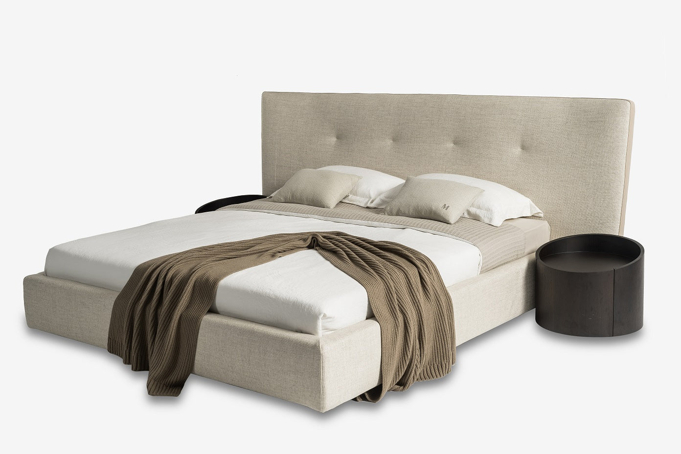 Modrest Brittany Beige Fabric Bed