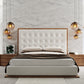 Modrest Amberlie - White Vegan Leather & Walnut Bed