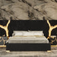 Modrest Aspen - Eastern King Glam Black Velvet & Gold Bed