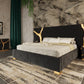 Modrest Aspen - Eastern King Glam Black Velvet & Gold Bed