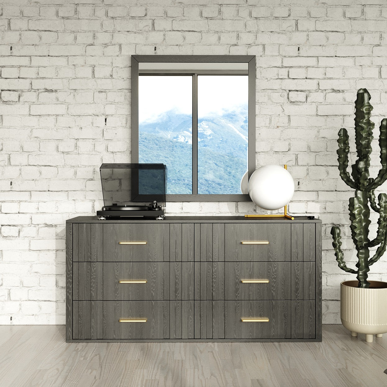 Modrest Manchester- Contemporary Dark Grey Dresser