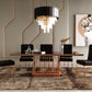 Modrest Marston Modern Black Glass & Rosegold Dining Table
