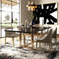 Modrest Pike - Modern Black Ash & Brass Dining Table