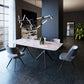 Modrest Stetson - Modern White Ceramic & Smoked Ash Dining Table