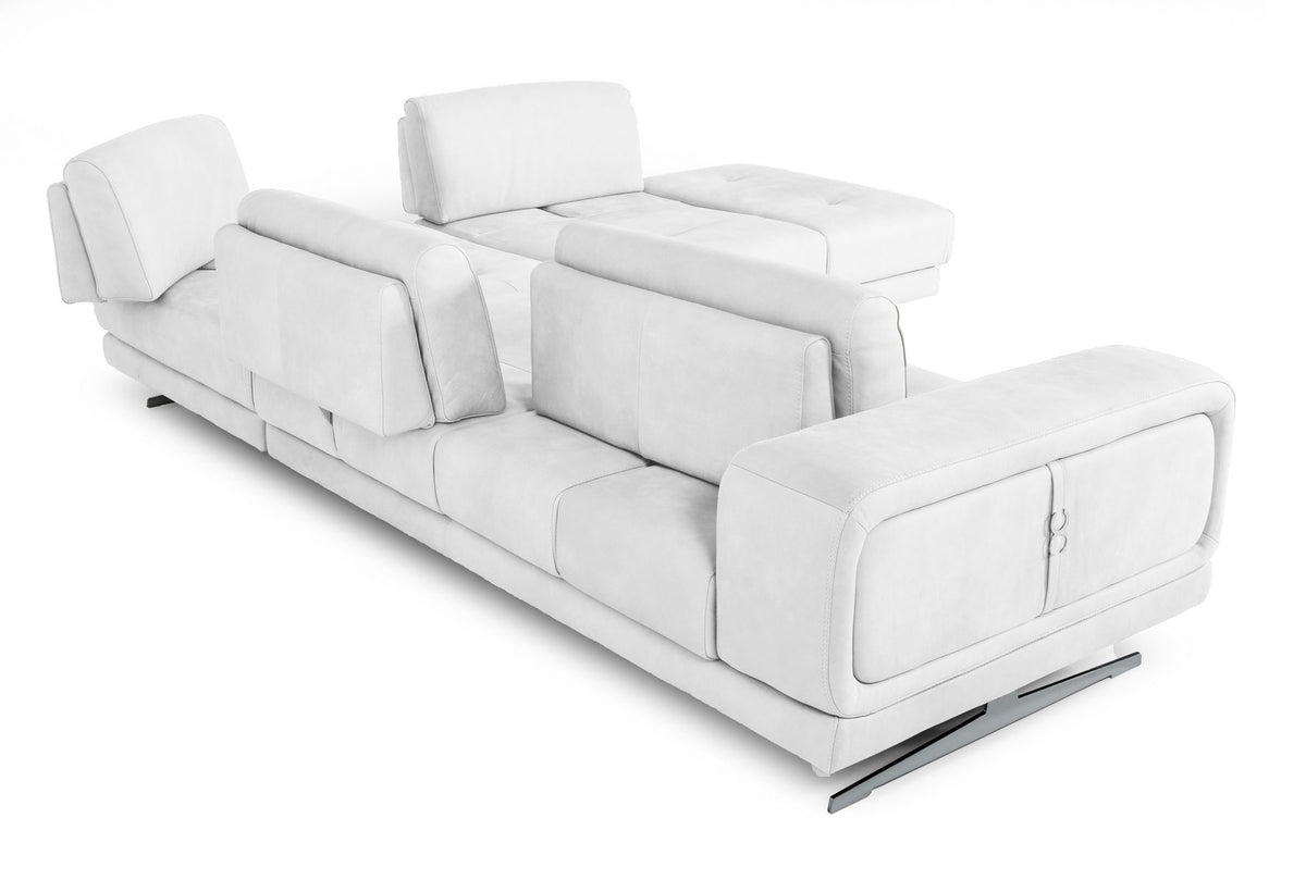 Coronelli Collezioni Mood - Italian White Leather Right Facing Sectional Sofa