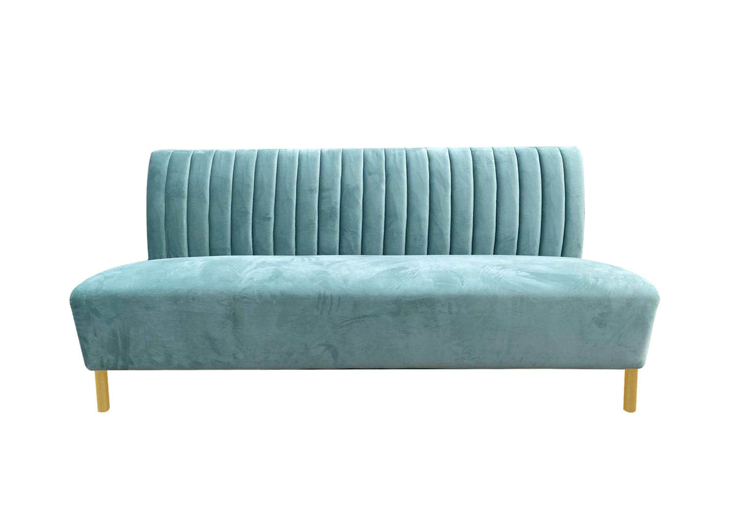 Divani Casa Mosko - Modern Light Green & Gold Fabric Sofa