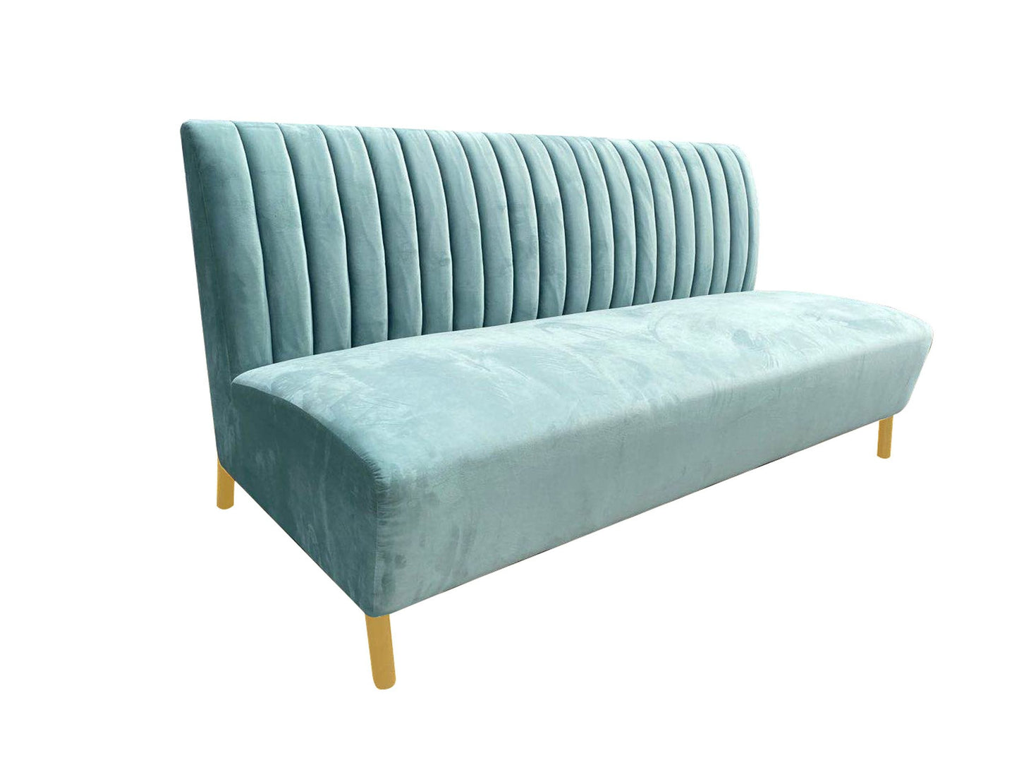Divani Casa Mosko - Modern Light Green & Gold Fabric Sofa