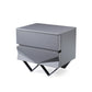 Modrest Duke Modern Grey & Black Gun Chrome Nightstand