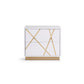 Modrest Nixa Modern Wide White and Gold Nightstand