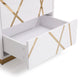 Modrest Nixa Modern Wide White and Gold Nightstand