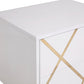 Modrest Nixa Modern Wide White and Gold Nightstand