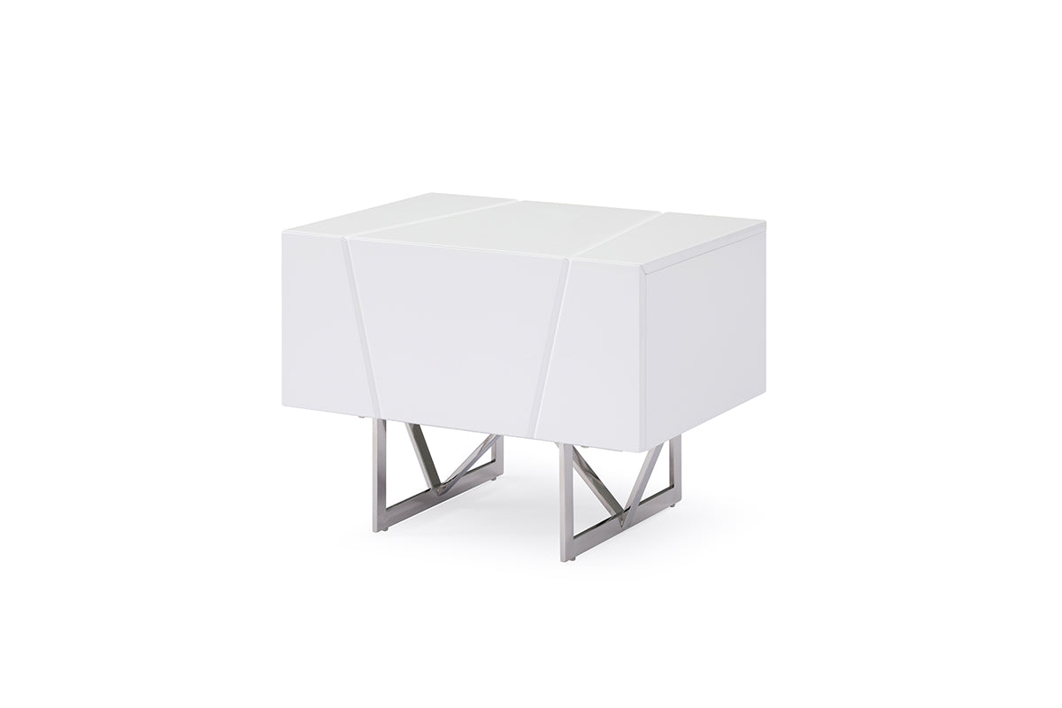 Modrest Chrysler Modern White Nightstand