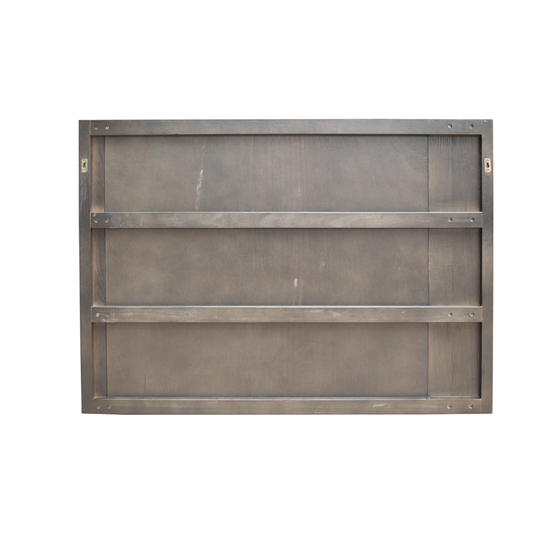 Modrest Novak Modern Dark Oak & Antique Brass Mirror