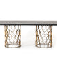 Modrest Natalie Modern Black Acacia & Antique Brass Dining Table