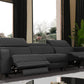 Divani Casa Nella - Modern Black Leather Sofa w/ Electric Recliners