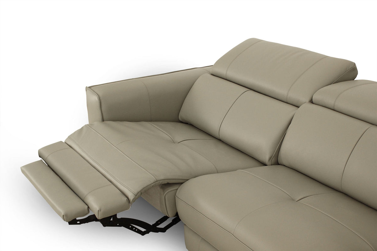 Divani Casa Nella - Modern Light Grey Leather Loveseat w/ Electric Recliners
