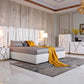 Modrest Nixa Modern White Bonded Leather & Gold Bed