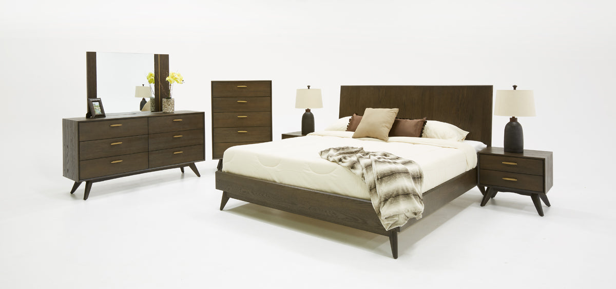 Modrest Novak Modern Dark Oak Bed