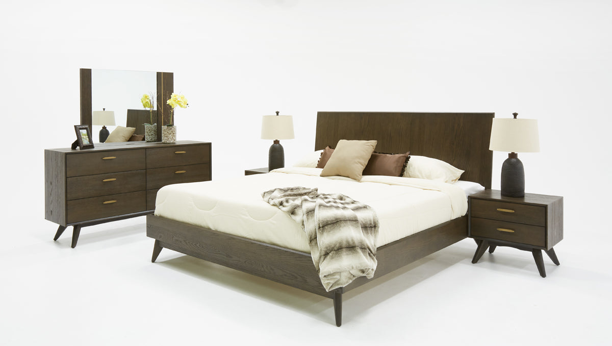 Modrest Novak Modern Dark Oak Bed