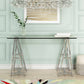 Modrest Ostro - Modern Stainless Steel + Glass Desk