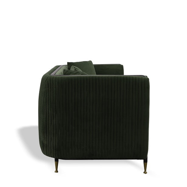 Divani Casa Oswego - Modern Dark Green Jade Sofa