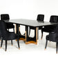 A&X Padua Modern Large Black Crocodile & Rosegold Dining Table