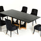 A&X Padua Modern Large Black Crocodile & Rosegold Dining Table
