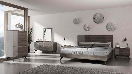 Nova Domus Palermo Italian Modern Faux Concrete & Grey Bed