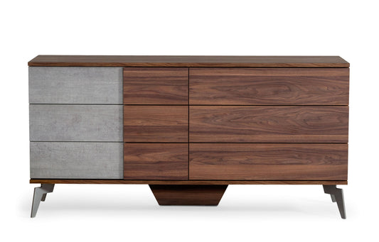 Nova Domus Palermo - Modern Italian Faux Concrete & Walnut Dresser