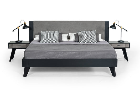 Nova Domus Panther Contemporary Grey & Black Bed