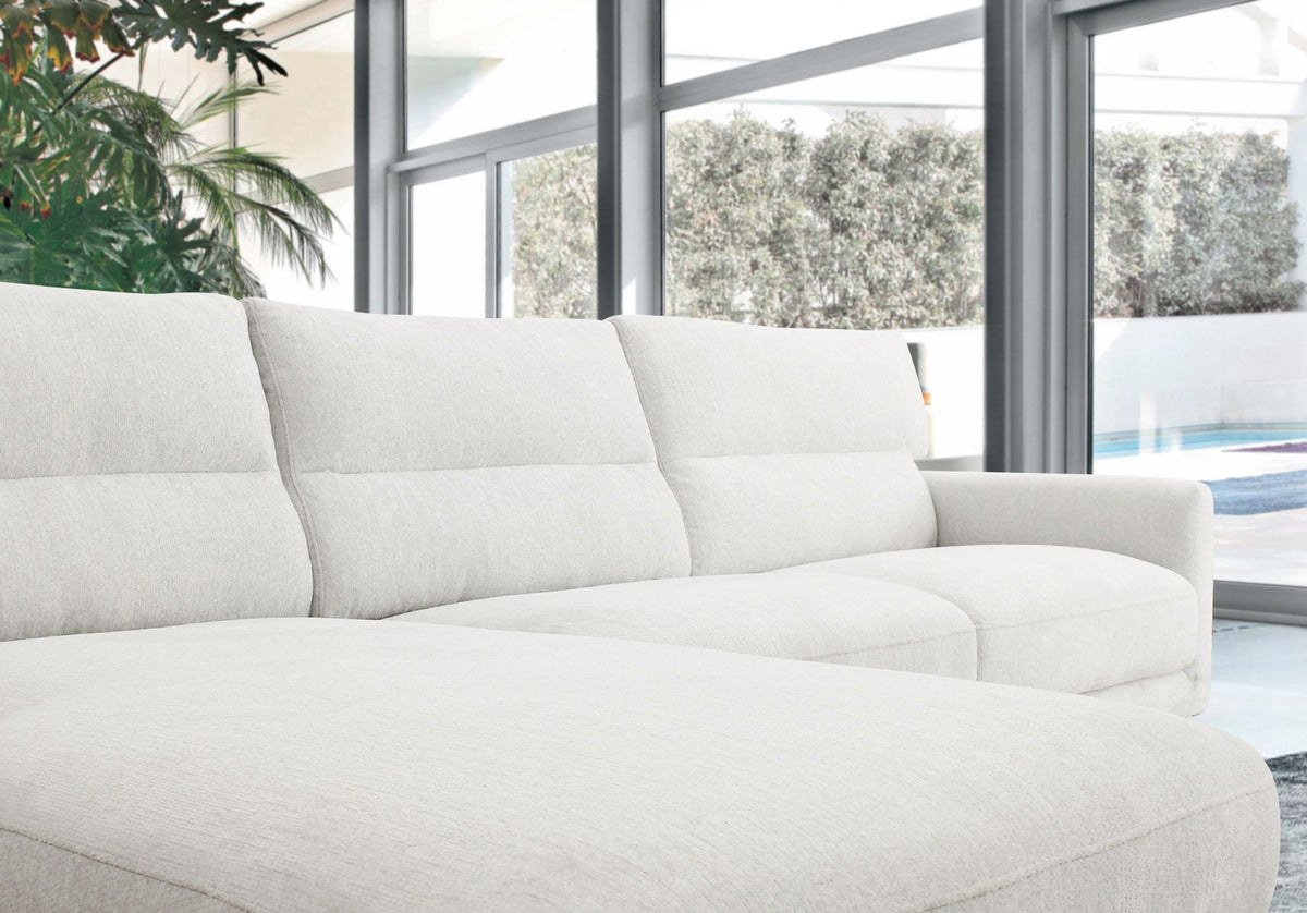 Divani Casa Paraiso - Modern White Fabric Left Facing Sectional Sofa