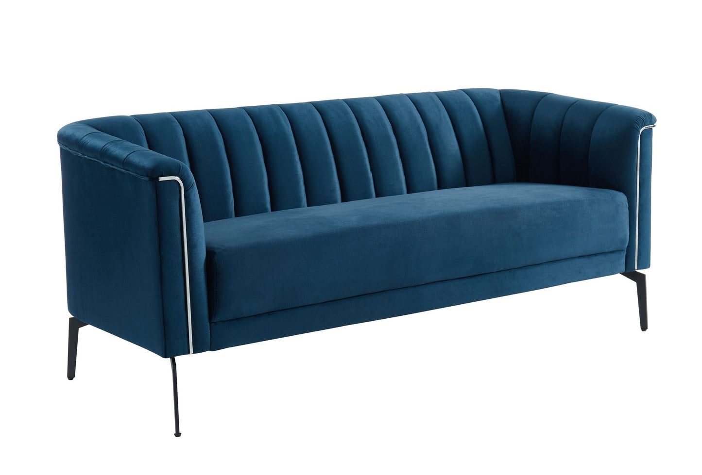 Divani Casa Patton - Modern Blue Fabric Sofa