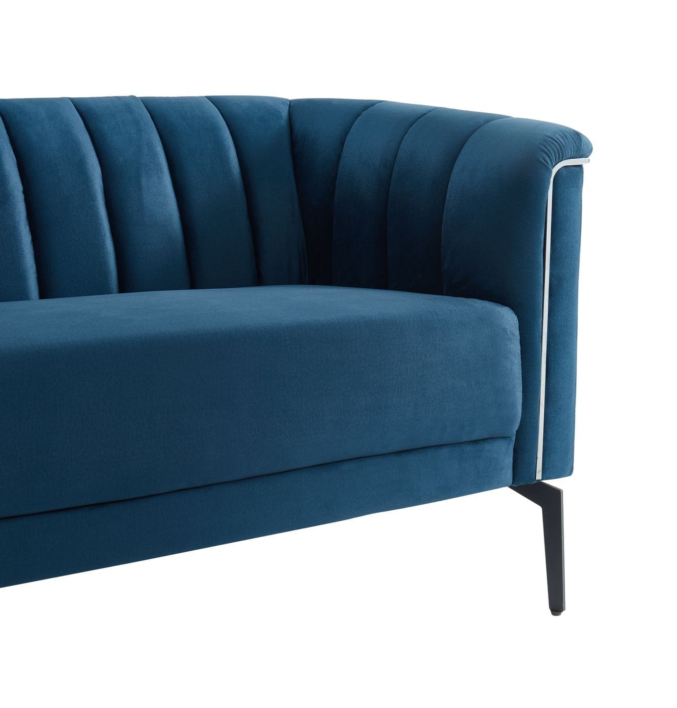 Divani Casa Patton - Modern Blue Fabric Sofa