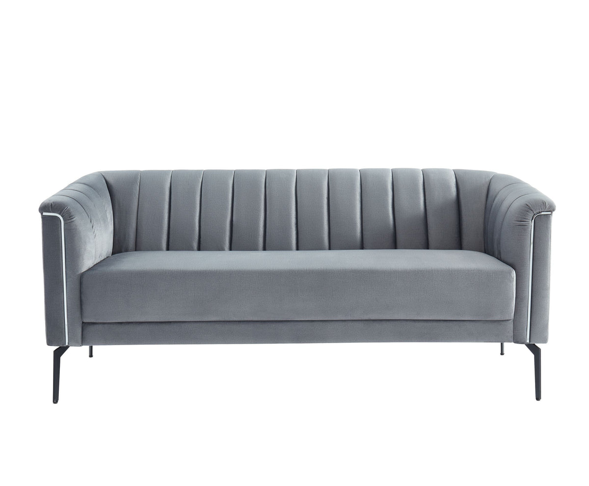 Divani Casa Patton - Modern Grey Fabric Sofa