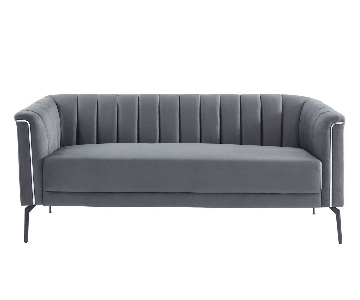 Divani Casa Patton - Modern Dark Grey Fabric Sofa