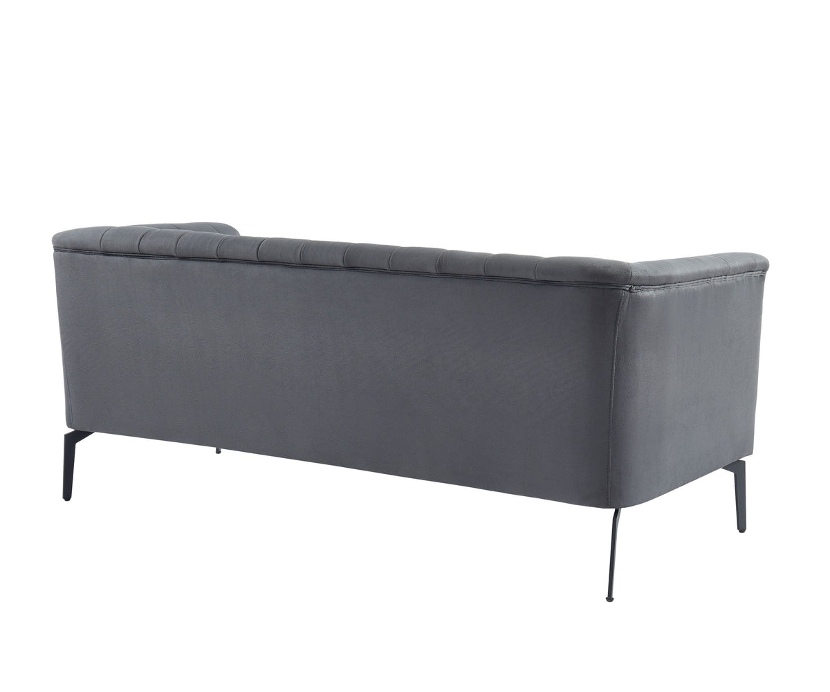 Divani Casa Patton - Modern Dark Grey Fabric Sofa