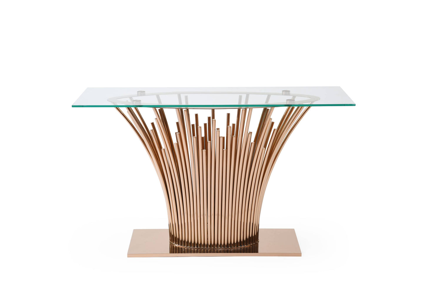 Modrest Paxton - Modern Glass + Rosegold Console Table