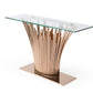 Modrest Paxton - Modern Glass + Rosegold Console Table