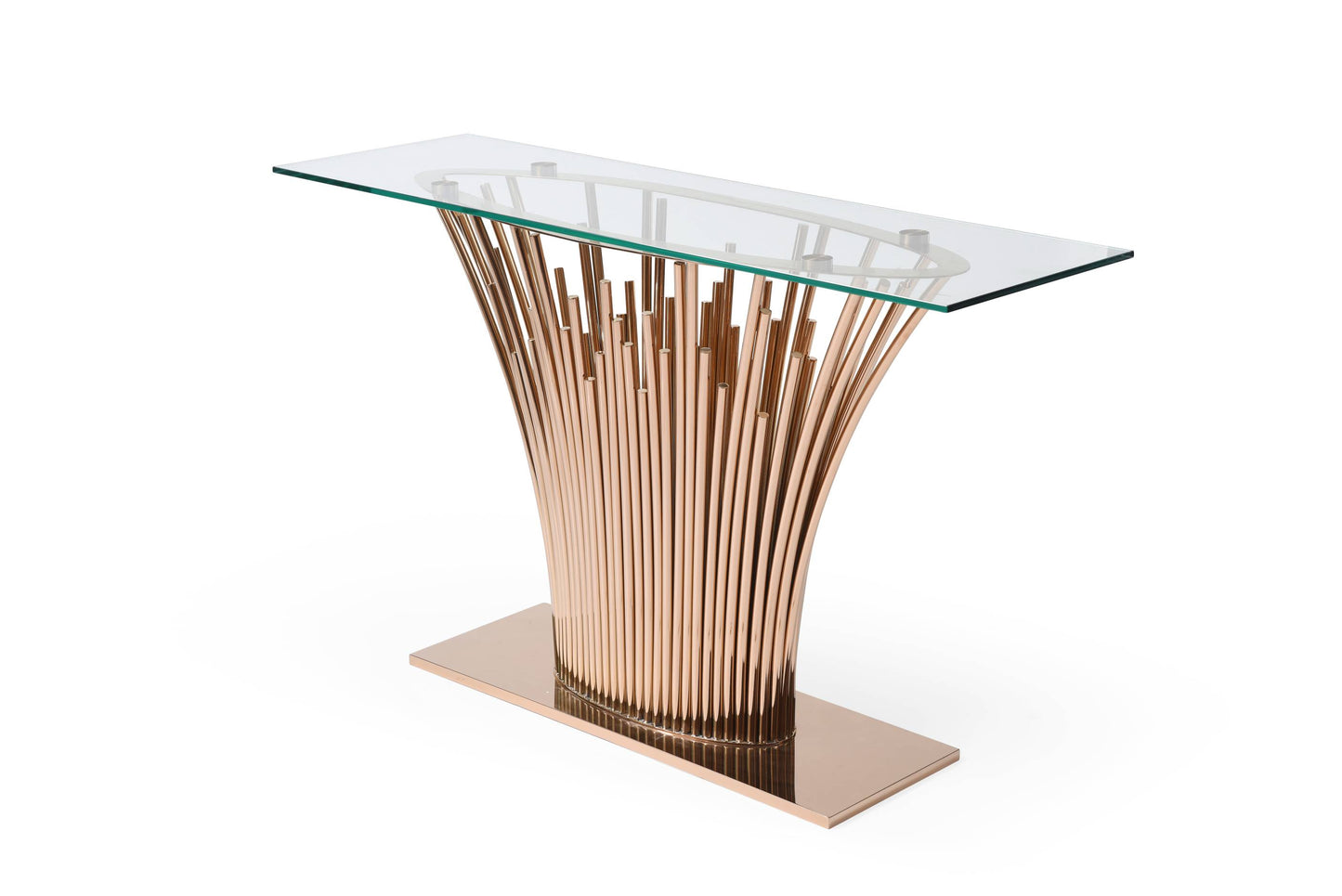 Modrest Paxton - Modern Glass + Rosegold Console Table
