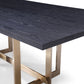 Modrest Pike - Modern Black Ash & Brass Dining Table