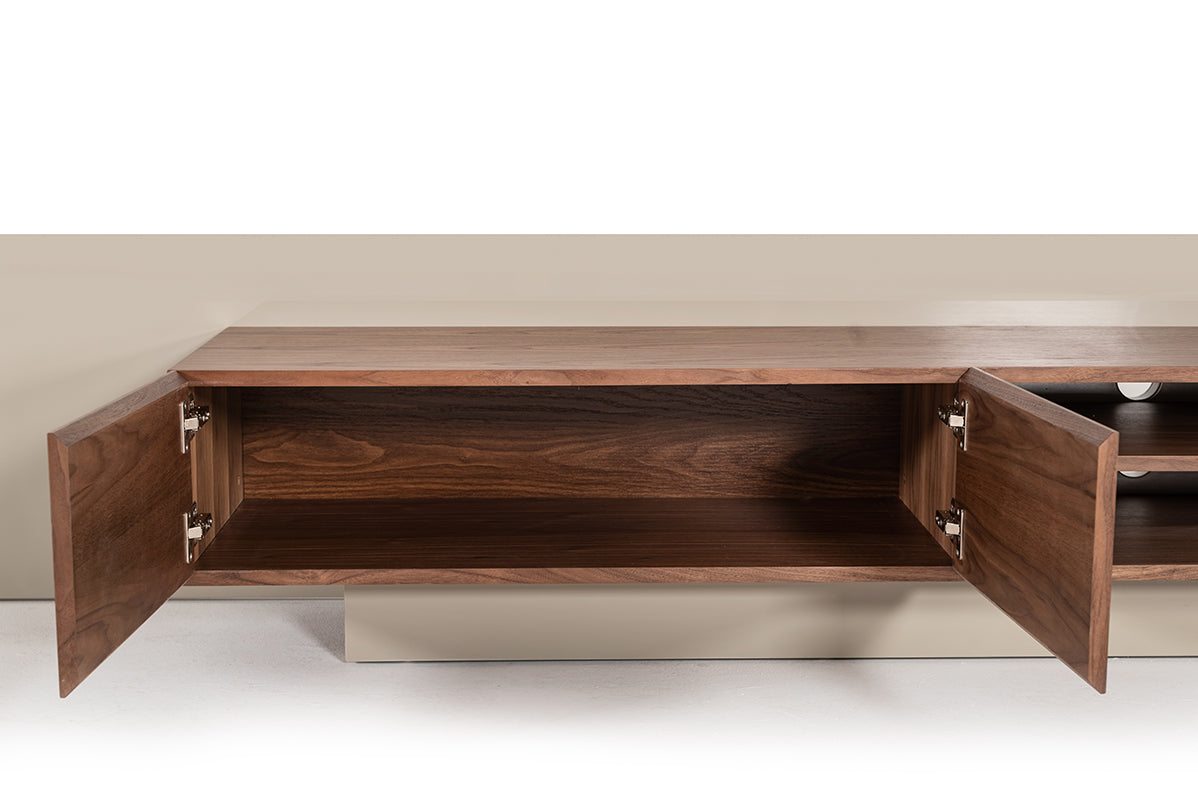 Nova Domus Pompeii Contemporary Grey & Walnut TV Stand