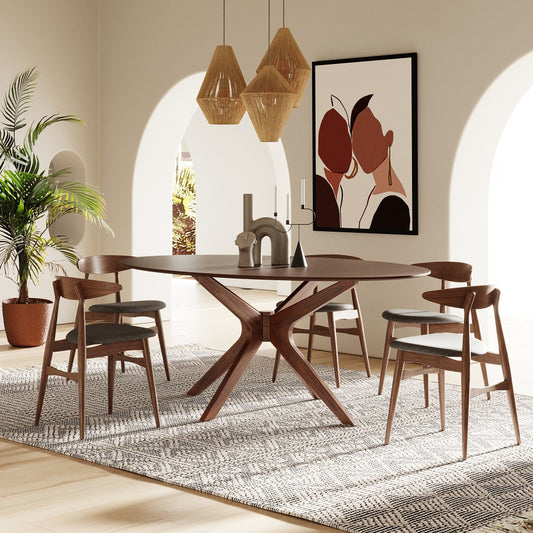 Modrest Prospect - Modern Oval Walnut Dining Table