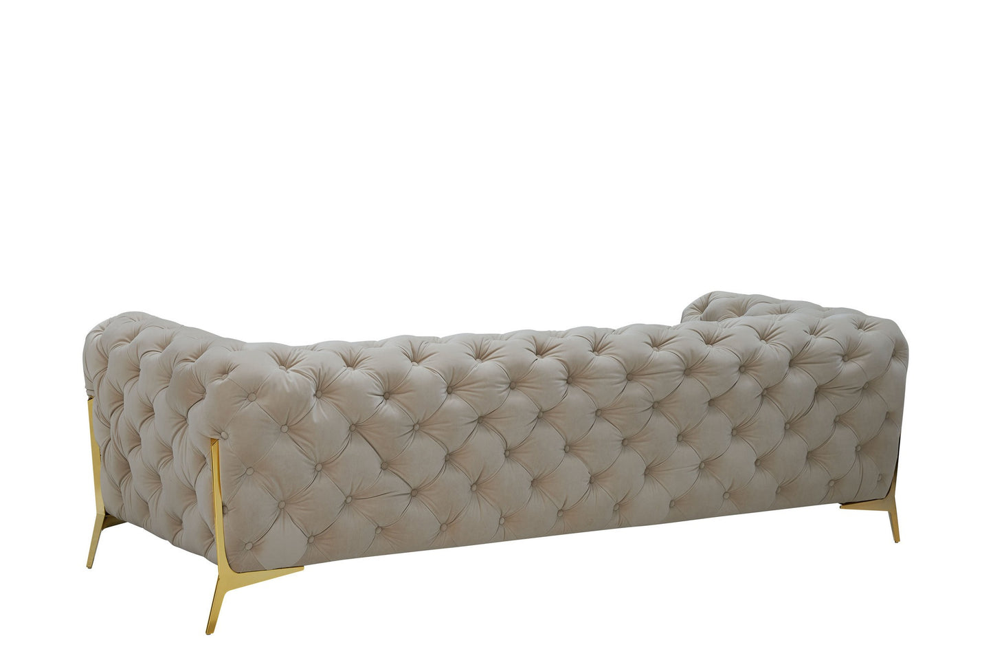 Divani Casa Quincey - Transitional Beige Velvet Sofa