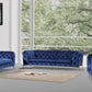Divani Casa Quincey - Transitional Blue Velvet Sofa Set