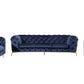 Divani Casa Quincey - Transitional Blue Velvet Sofa Set