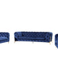 Divani Casa Quincey - Transitional Blue Velvet Sofa Set